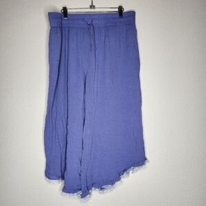 Anthropologie Periwinkle Lace Trim PJ Bottoms XL